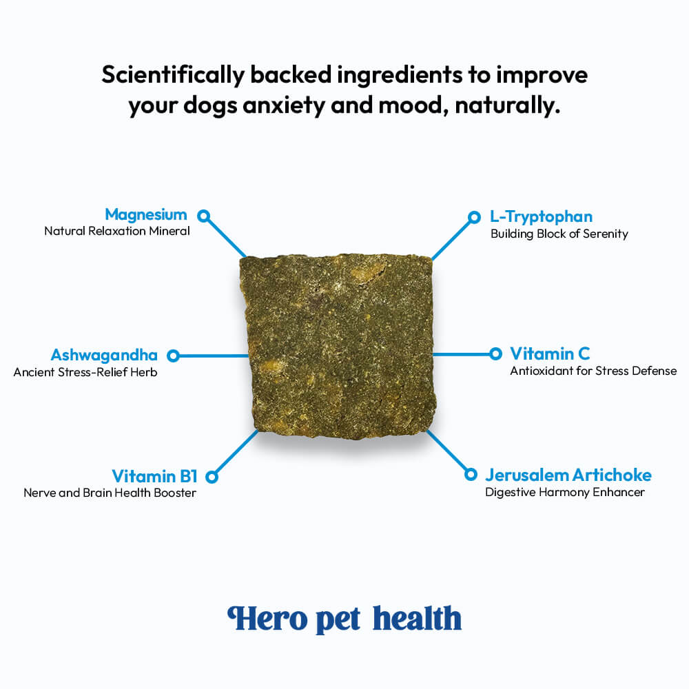 Dog Calming Supplement Chews - Hero Pet Health