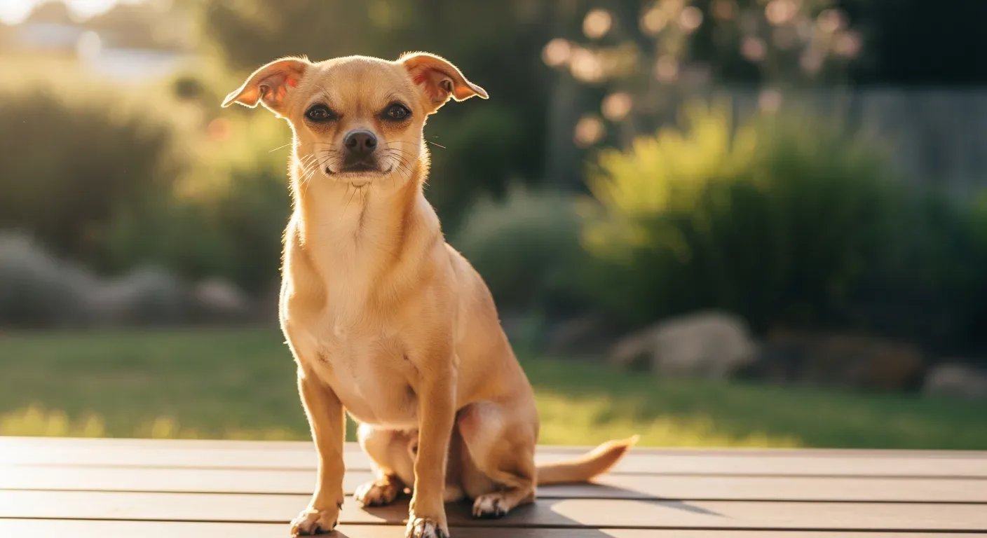 Chihuahua sitting alertly on a sunny Australian verandah, for joint supplement guide