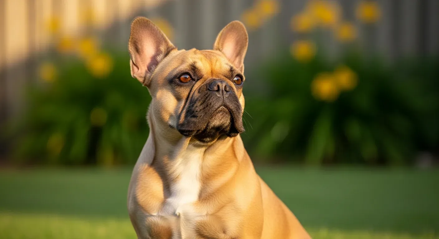 French Bulldog sitting alert in Australian backyard illustrating health problems