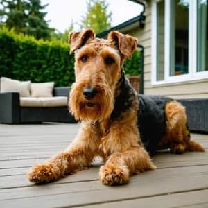 Airedale dog breed - friendly large sized dog similar to Standard Schnauzer