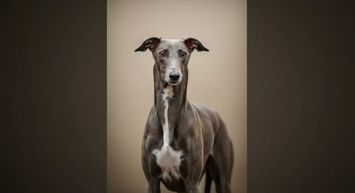 Close-up portrait of a Greyhound showing their characteristic short, smooth coat that produces moderate shedding, demonstrating the breed's elegant appearance and fine hair texture discussed in the article