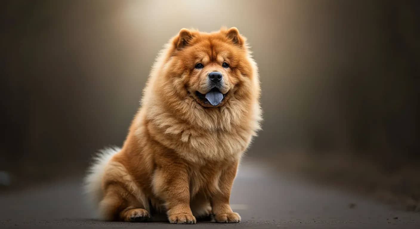 A majestic Chow Chow sitting with dignified posture, showcasing the breed's independent and reserved personality that defines their unique character